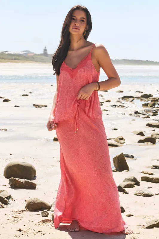 JAASE - Woods Maxi Skirt: High Waisted Slip Maxi Skirt in Little Bow Print sold by Salty Crush