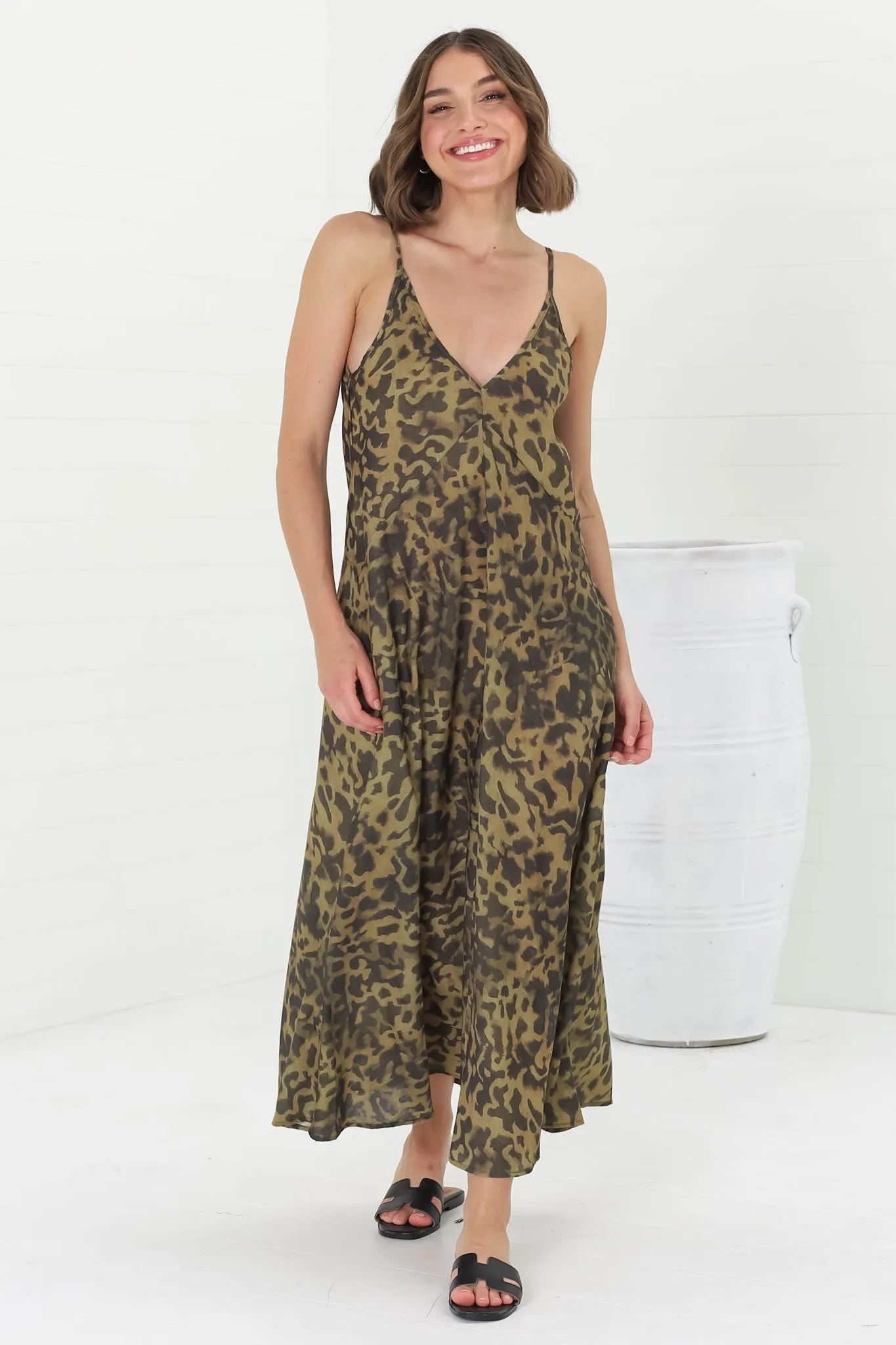 Olga Midi Dress - Bias Cut Sun Dress in Betina Print sold by Salty Crush product image thumbnail 3