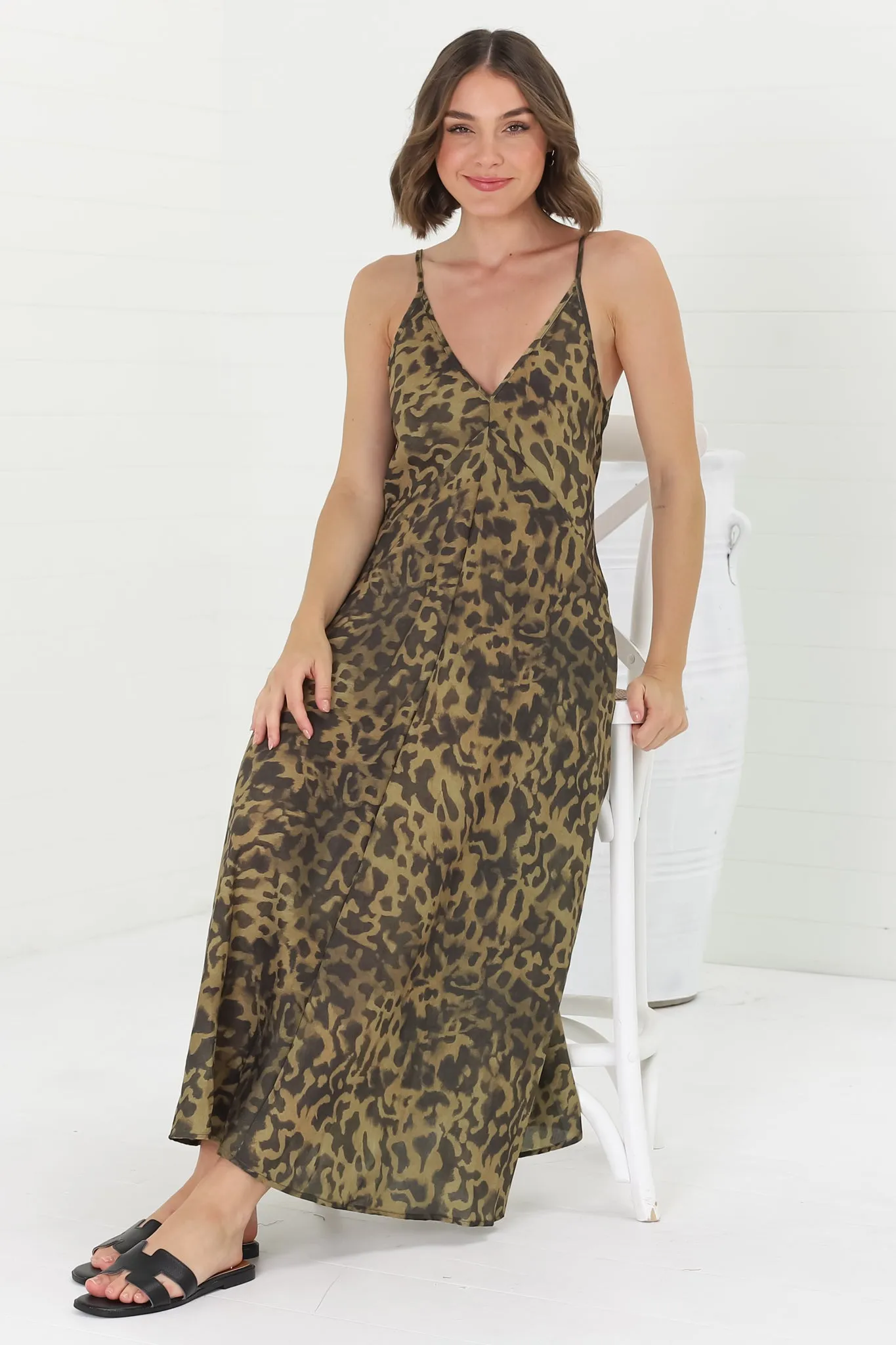 Olga Midi Dress - Bias Cut Sun Dress in Betina Print sold by Salty Crush product image thumbnail 4