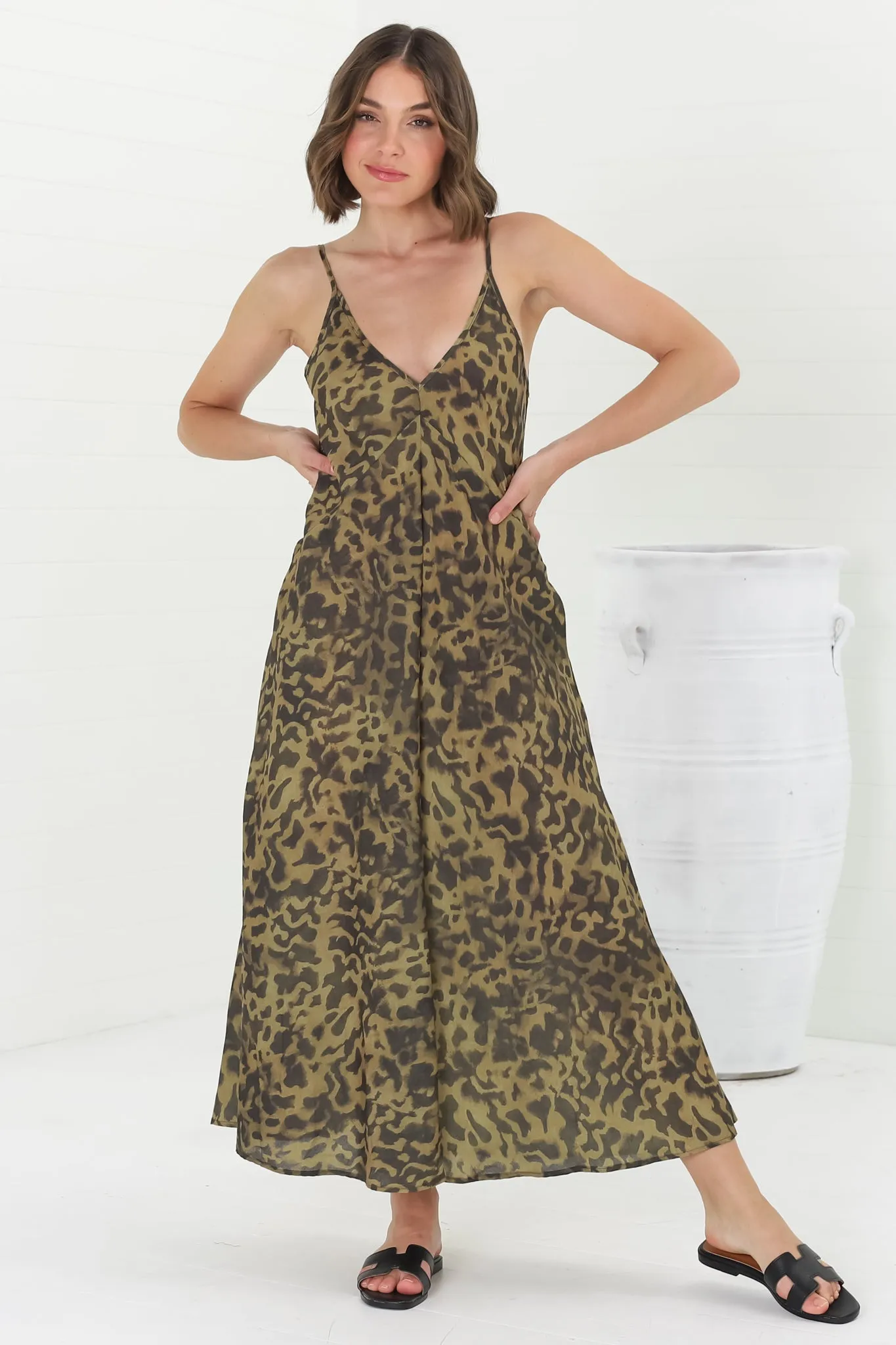 Olga Midi Dress - Bias Cut Sun Dress in Betina Print sold by Salty Crush product image thumbnail 2