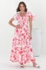 Amaya Midi Dress - Shirred Cap Sleeve A Line Dress in Braley Print Pink sold by Salty Crush