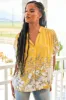 Sierra Top - Short Balloon Sleeve Button Down Shirt in Calla Print sold by Salty Crush