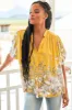 Sierra Top - Short Balloon Sleeve Button Down Shirt in Calla Print sold by Salty Crush