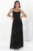 Hellen Maxi Skirt - High Waisted Skirt with Front Splits in Melany Print Black sold by Salty Crush