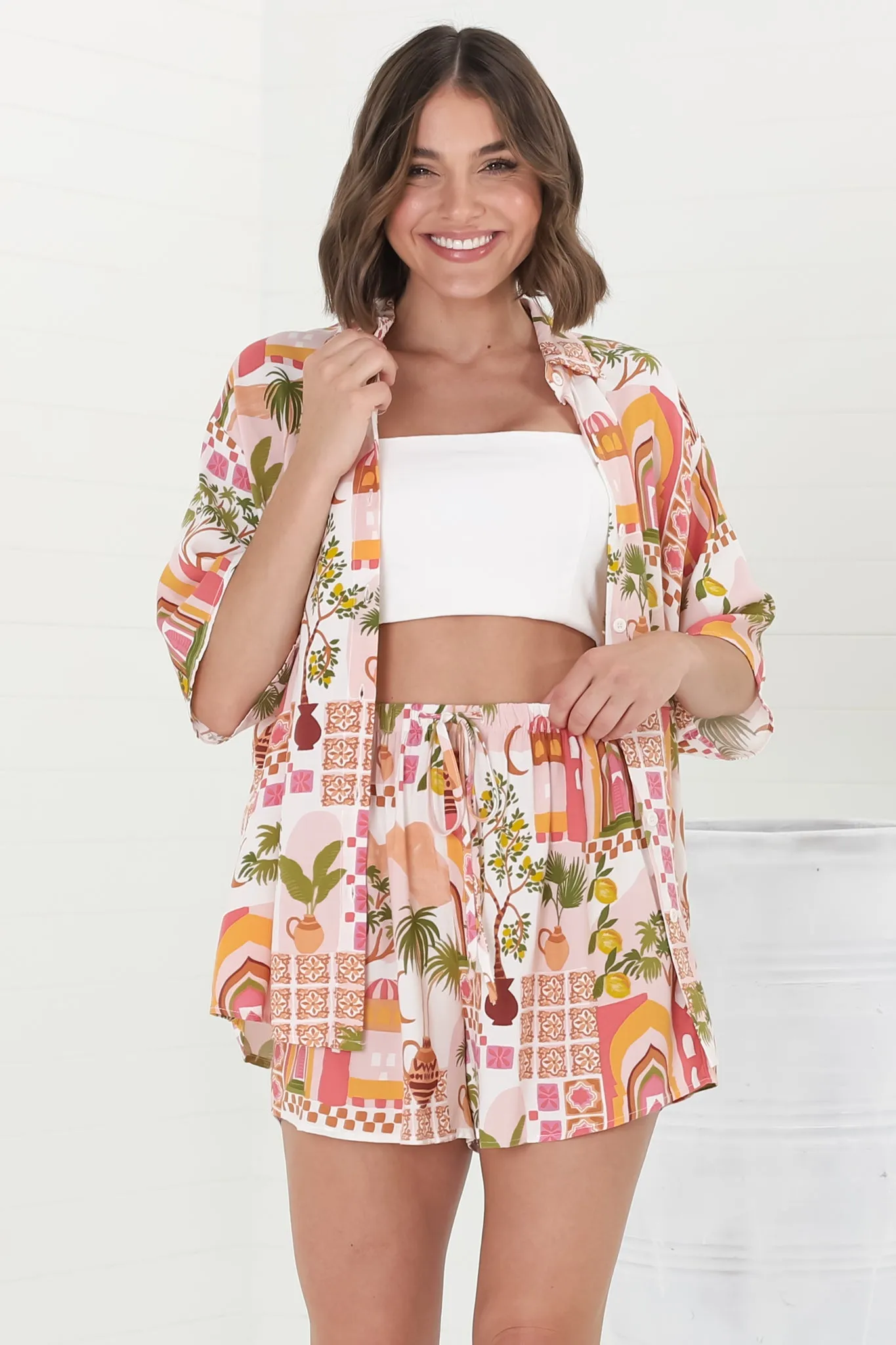 Mirian Button Up Shirt And Shorts Set - Baroa Print sold by Salty Crush product image thumbnail 3