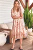 JAASE - Eve Midi Dress: V-Neck Tiered Dress with Option Waist Tie in Daisies Print sold by Salty Crush