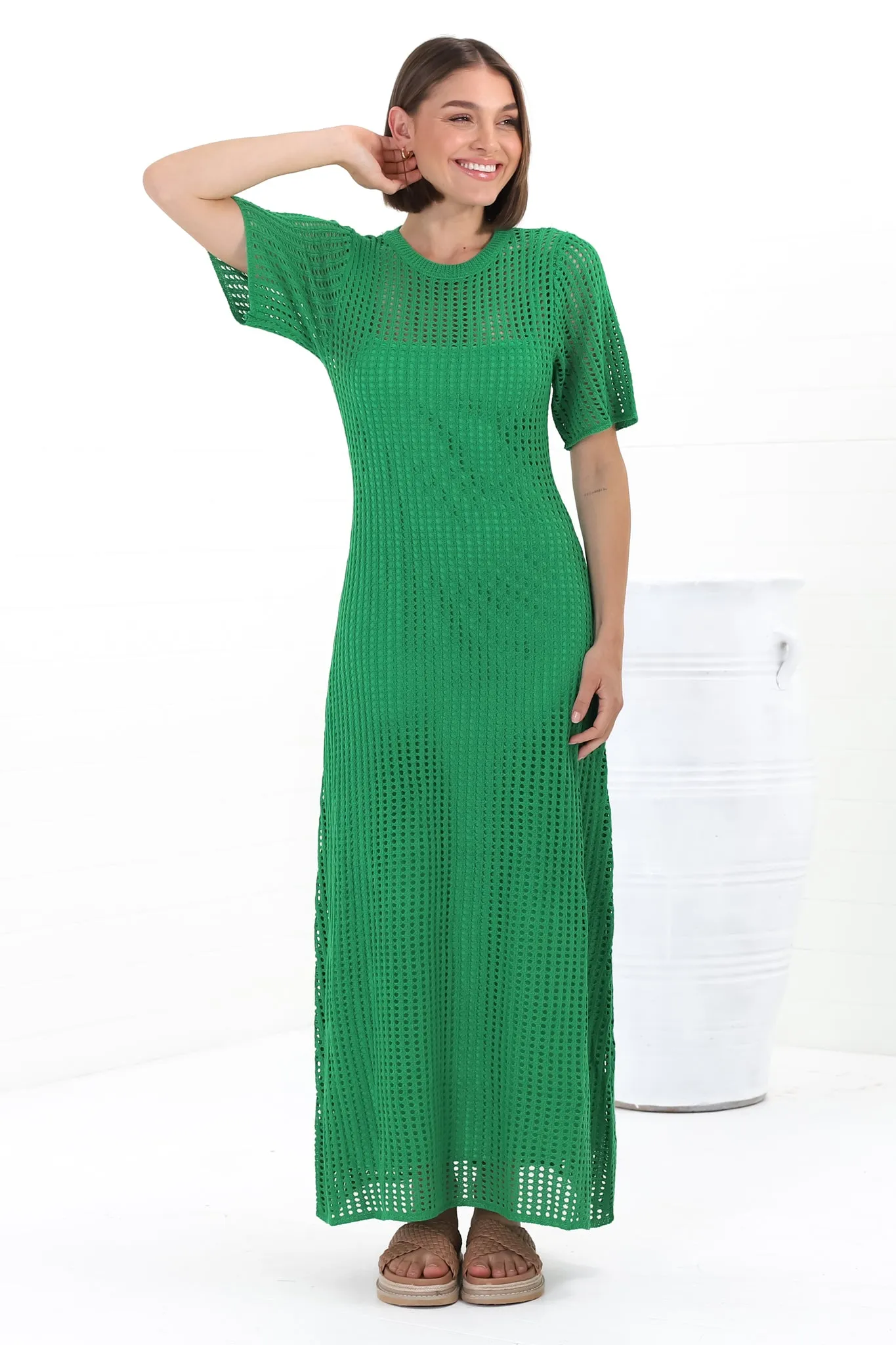 Roberta Maxi Dress - Knit Body Con Dress In Green sold by Salty Crush product image thumbnail 3