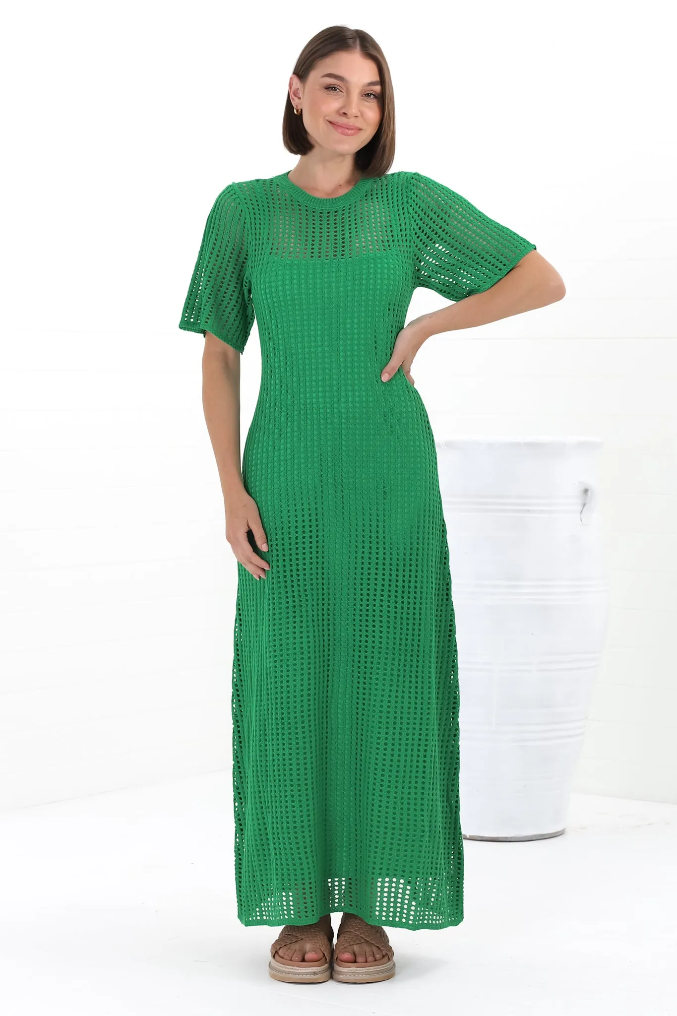 Roberta Maxi Dress - Knit Body Con Dress In Green sold by Salty Crush product image thumbnail 5
