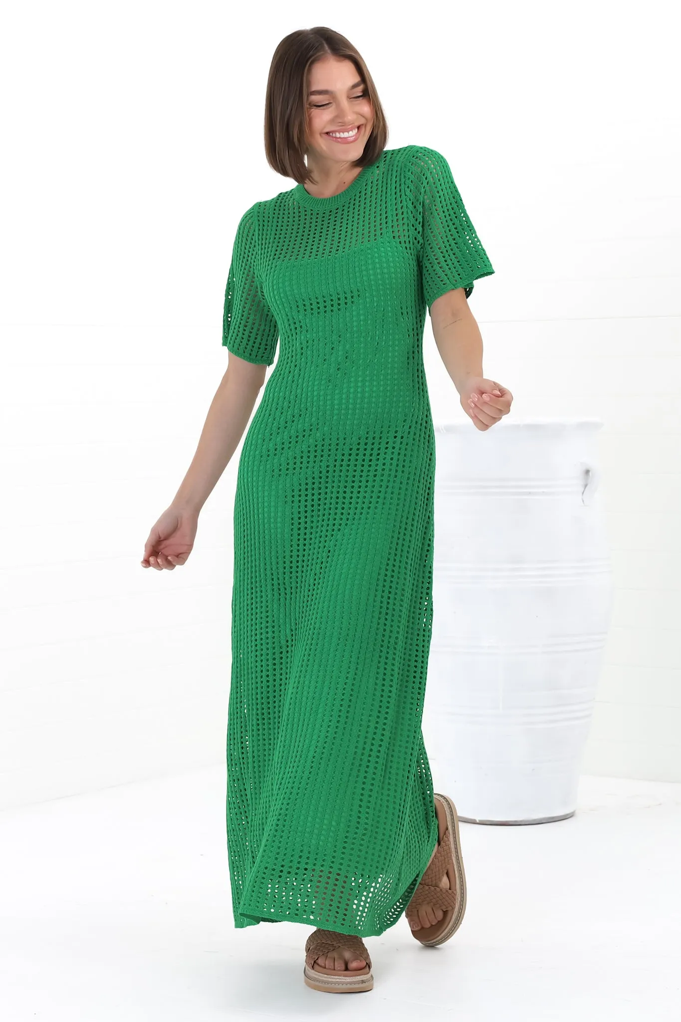 Roberta Maxi Dress - Knit Body Con Dress In Green sold by Salty Crush product image thumbnail 4