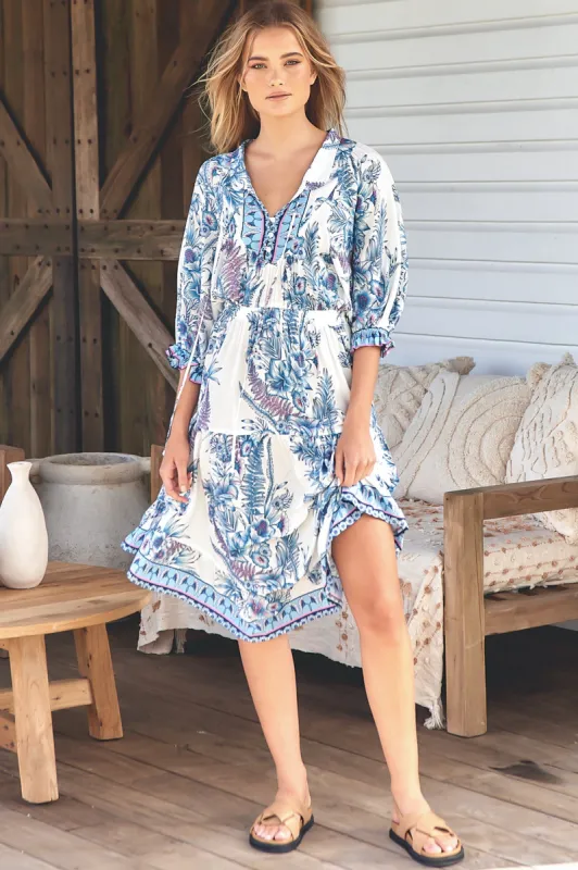 Jasmine Midi Dress - Sea Breeze Print sold by Salty Crush