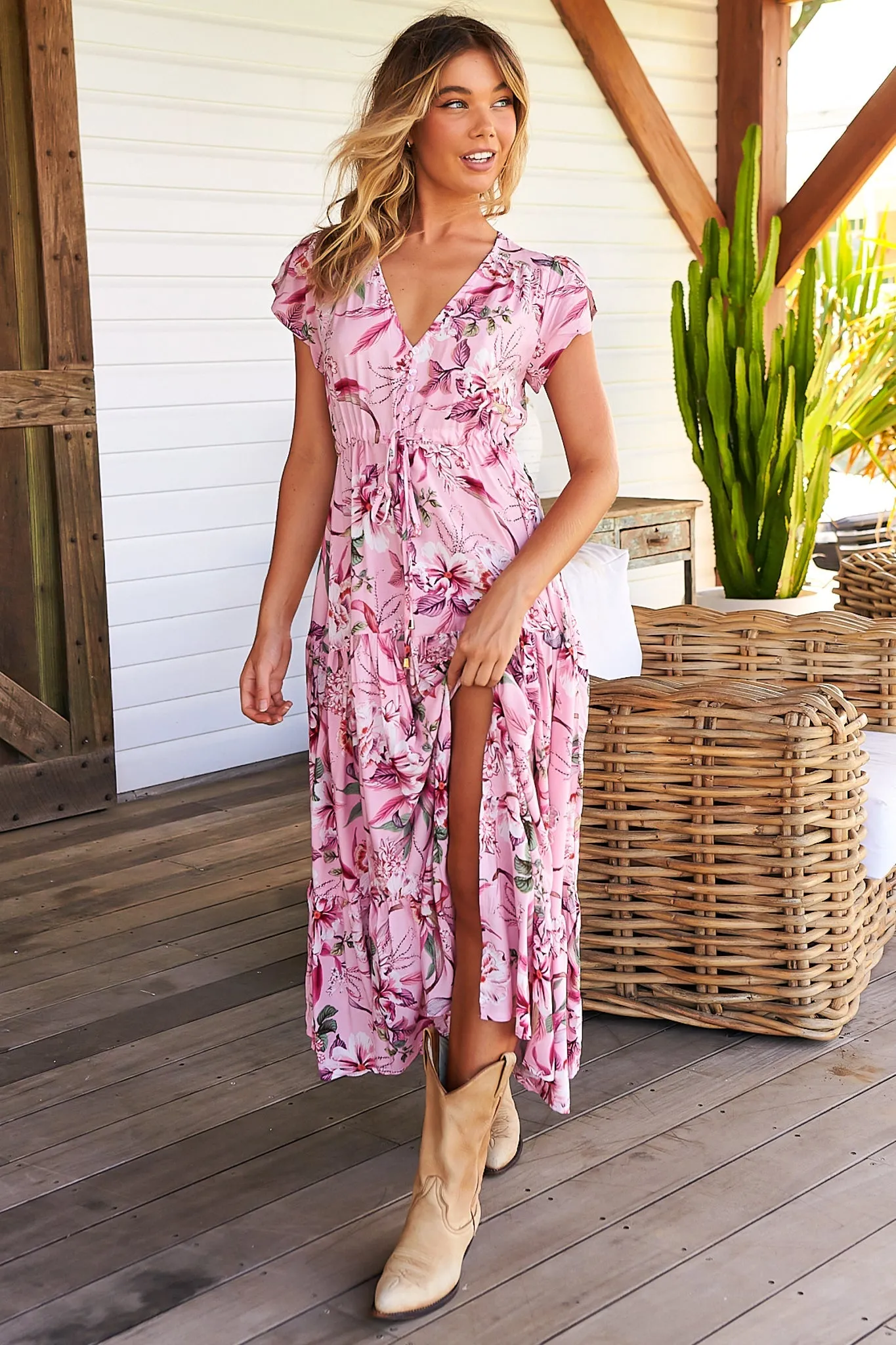 Melissa - Pink Lotus Maxi Dress sold by Salty Crush product image thumbnail 5