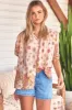 JAASE - Sierra Top: Short Balloon Sleeve Button Down Shirt in Daisies Print sold by Salty Crush