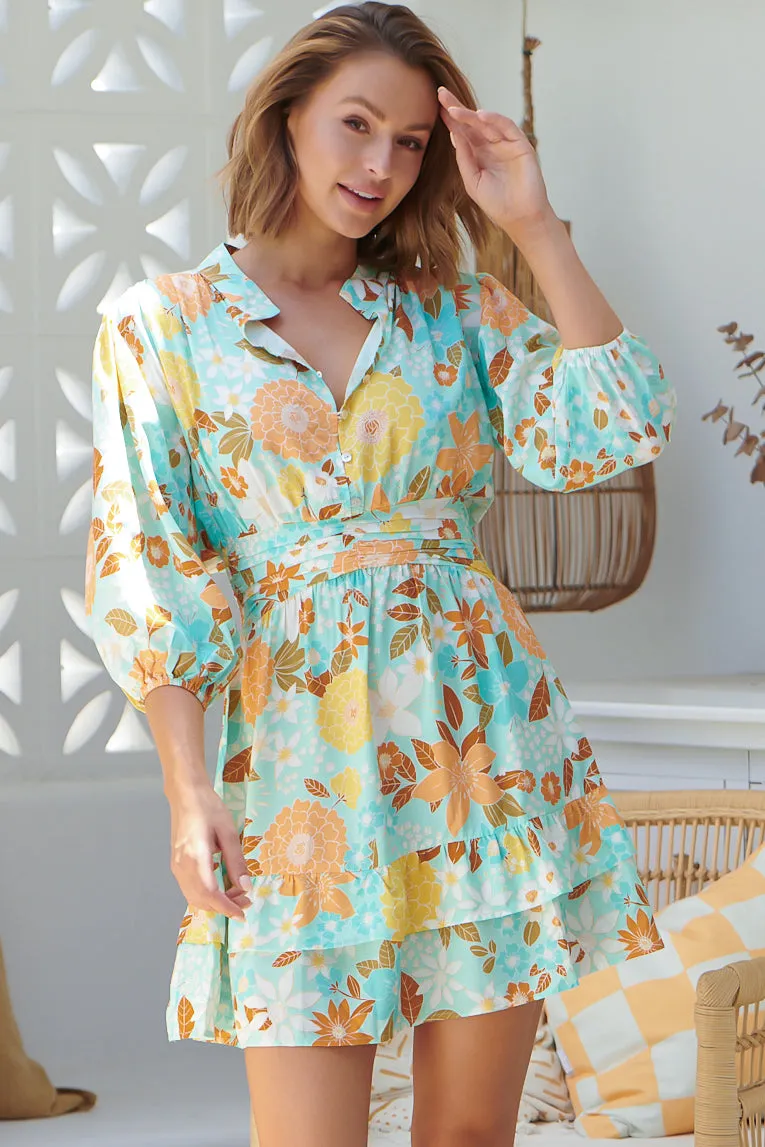 Flowers - Mint Tiffany Mini Dress sold by Salty Crush