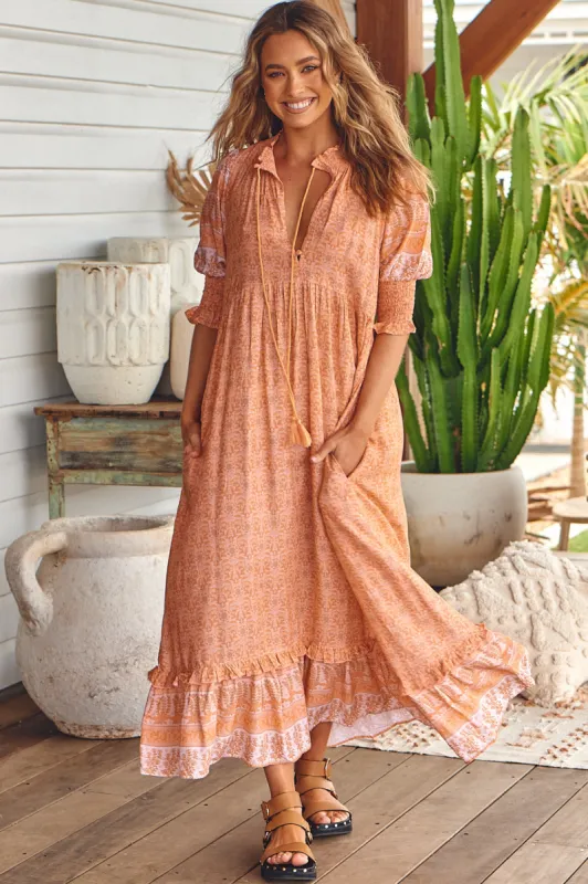 Kora - Peachy Midi Dress sold by Salty Crush