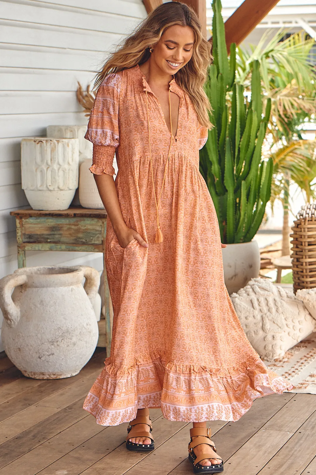 Kora - Peachy Midi Dress sold by Salty Crush product image thumbnail 2