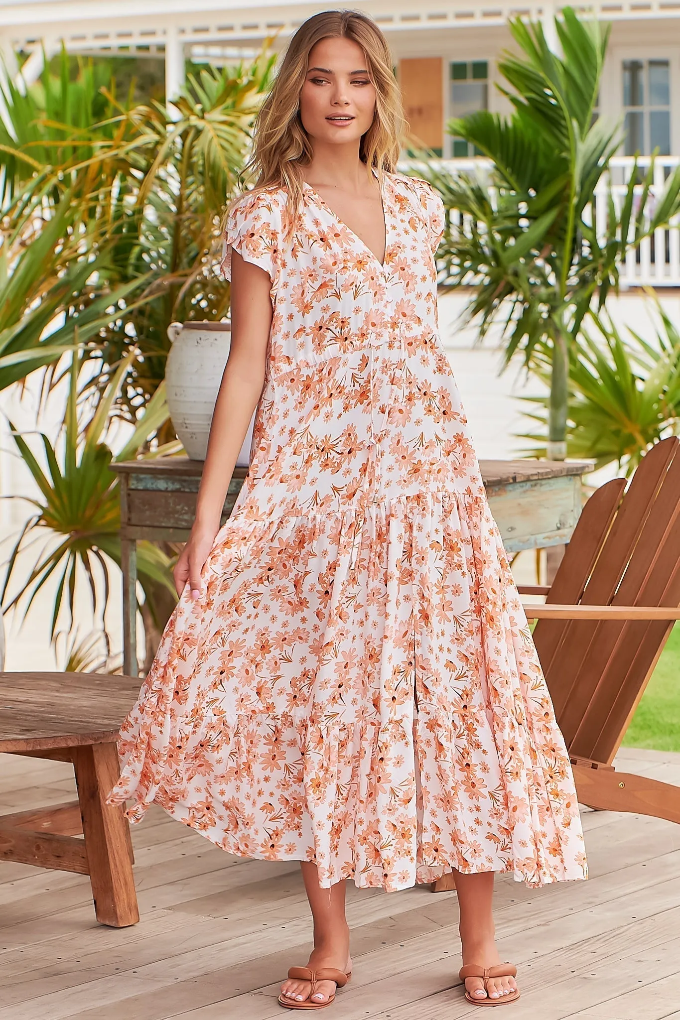 Melissa - Prairie Apricot Maxi Dress sold by Salty Crush product image thumbnail 4