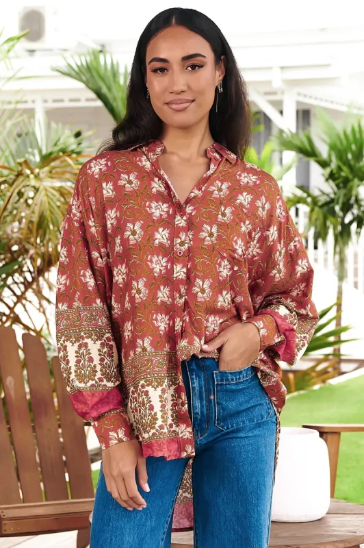 JAASE - Novella Shirt: Button Down Collared Shirt in Suraya Print sold by Salty Crush