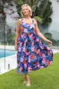 Elysia Midi Dress - Scallop Trim Tiered Sun Dress in Florabelle Print sold by Salty Crush