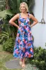 Elysia Midi Dress - Scallop Trim Tiered Sun Dress in Florabelle Print sold by Salty Crush