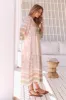 JAASE - Boheme Midi Dress: Piping Defined Bust 3/4 Sleeve Smock Dress in Mist Flower Print sold by Salty Crush