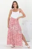 Hellen Maxi Skirt - High Waisted Skirt with Front Splits in Henrietta Print Pink sold by Salty Crush