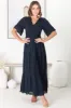 Peony Maxi Dress - Lace Detailed A Line Dress with Flute Sleeves in Navy sold by Salty Crush