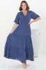 Peony Maxi Dress - Lace Detailed A Line Dress with Flute Sleeves in Blue sold by Salty Crush