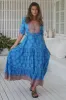JAASE - Tessa Maxi Dress: A Line Pull Tie Waist Dress in Take Me On Vacay Print sold by Salty Crush