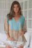 Rue Top - V Neck Smock Top with Crochet Trim in Arabian Nights Print sold by Salty Crush
