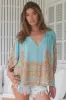 Rue Top - V Neck Smock Top with Crochet Trim in Arabian Nights Print sold by Salty Crush