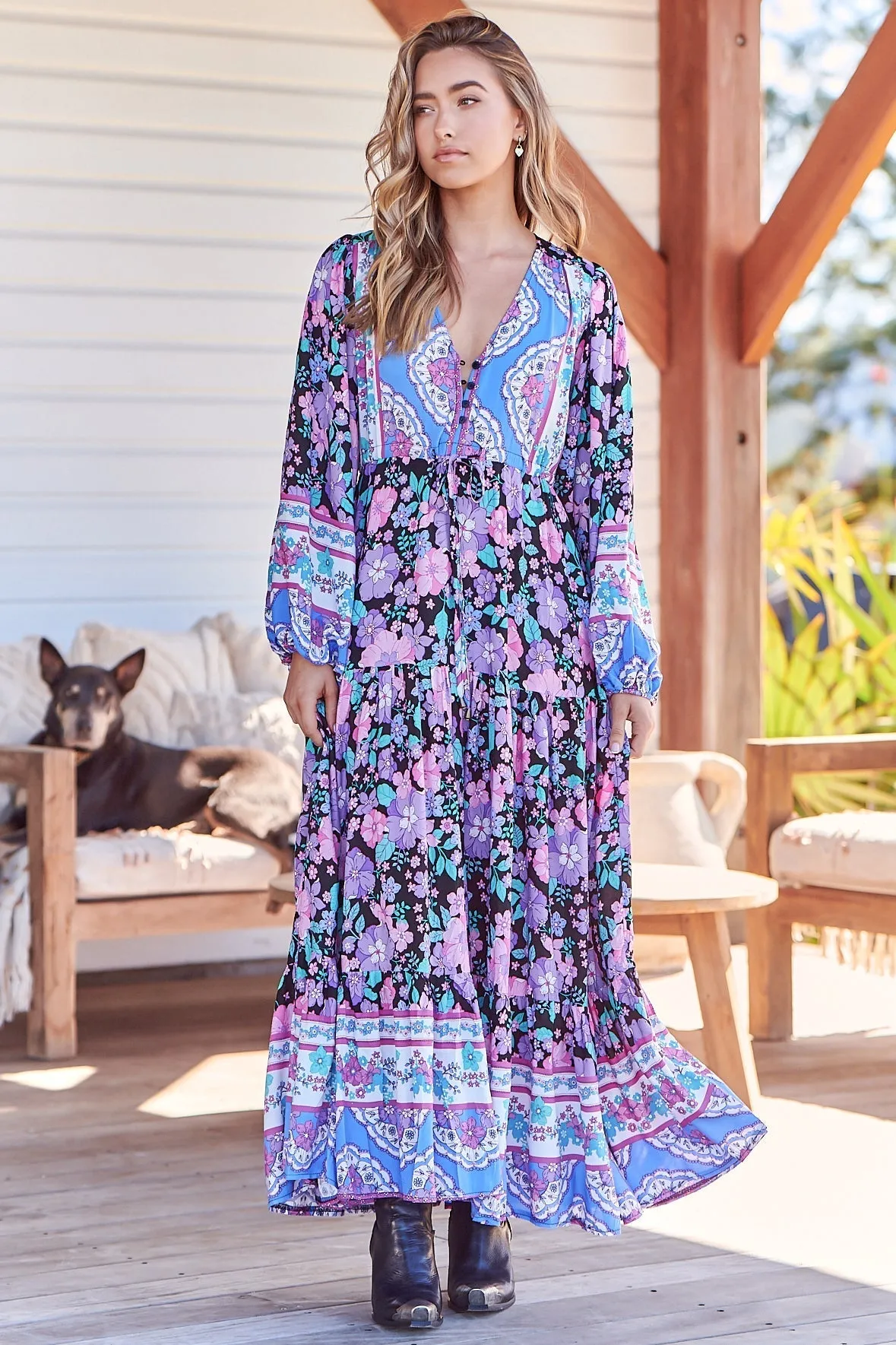 Teresa - Black Bird Maxi Dress sold by Salty Crush product image thumbnail 2