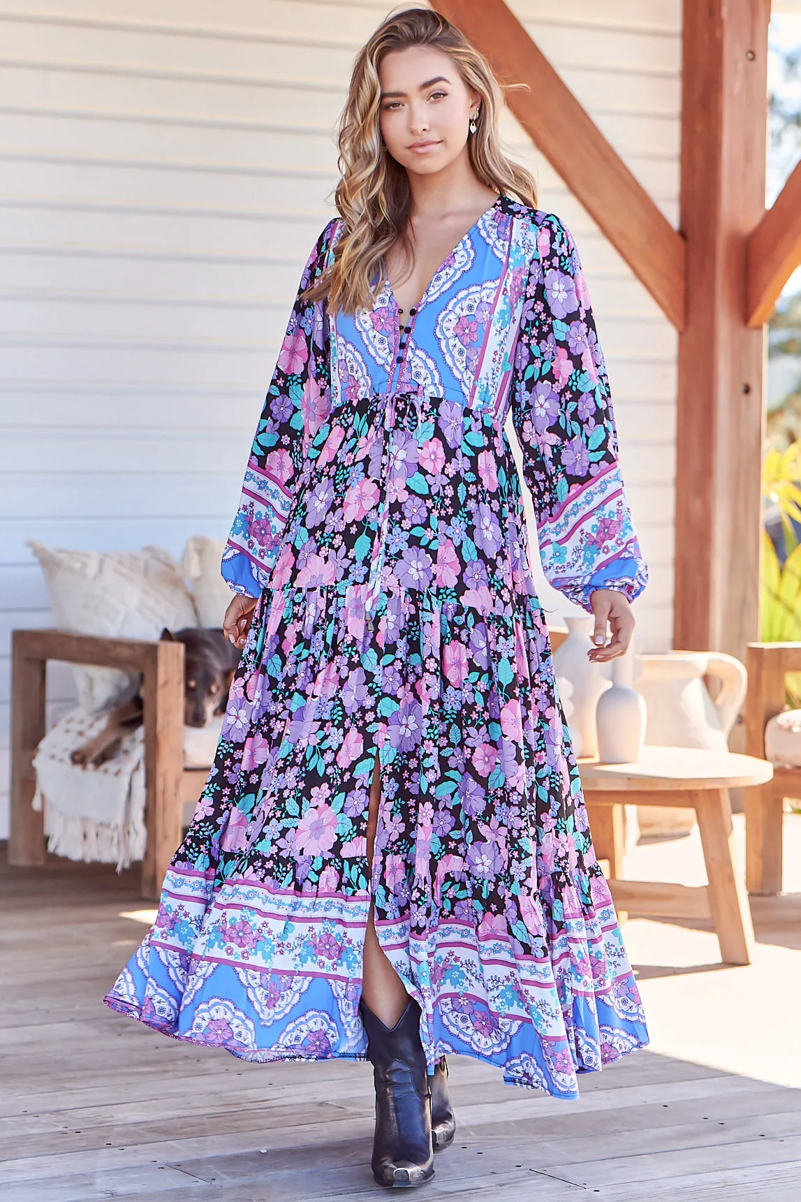 Teresa - Black Bird Maxi Dress sold by Salty Crush product image thumbnail 3