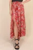 Hellen Maxi Skirt - High Waisted Skirt with Front Splits in Florentina Print Red sold by Salty Crush