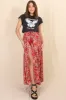 Hellen Maxi Skirt - High Waisted Skirt with Front Splits in Florentina Print Red sold by Salty Crush