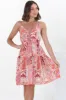 Ember Mini Dress - Sweet Crochet Trim Sun Dress in Arietta Print Pink sold by Salty Crush