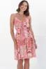Ember Mini Dress - Sweet Crochet Trim Sun Dress in Arietta Print Pink sold by Salty Crush