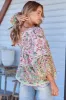 JAASE - Indira Top: Crew Neck Buttoned Bodice Smock Top in Sakura Print sold by Salty Crush