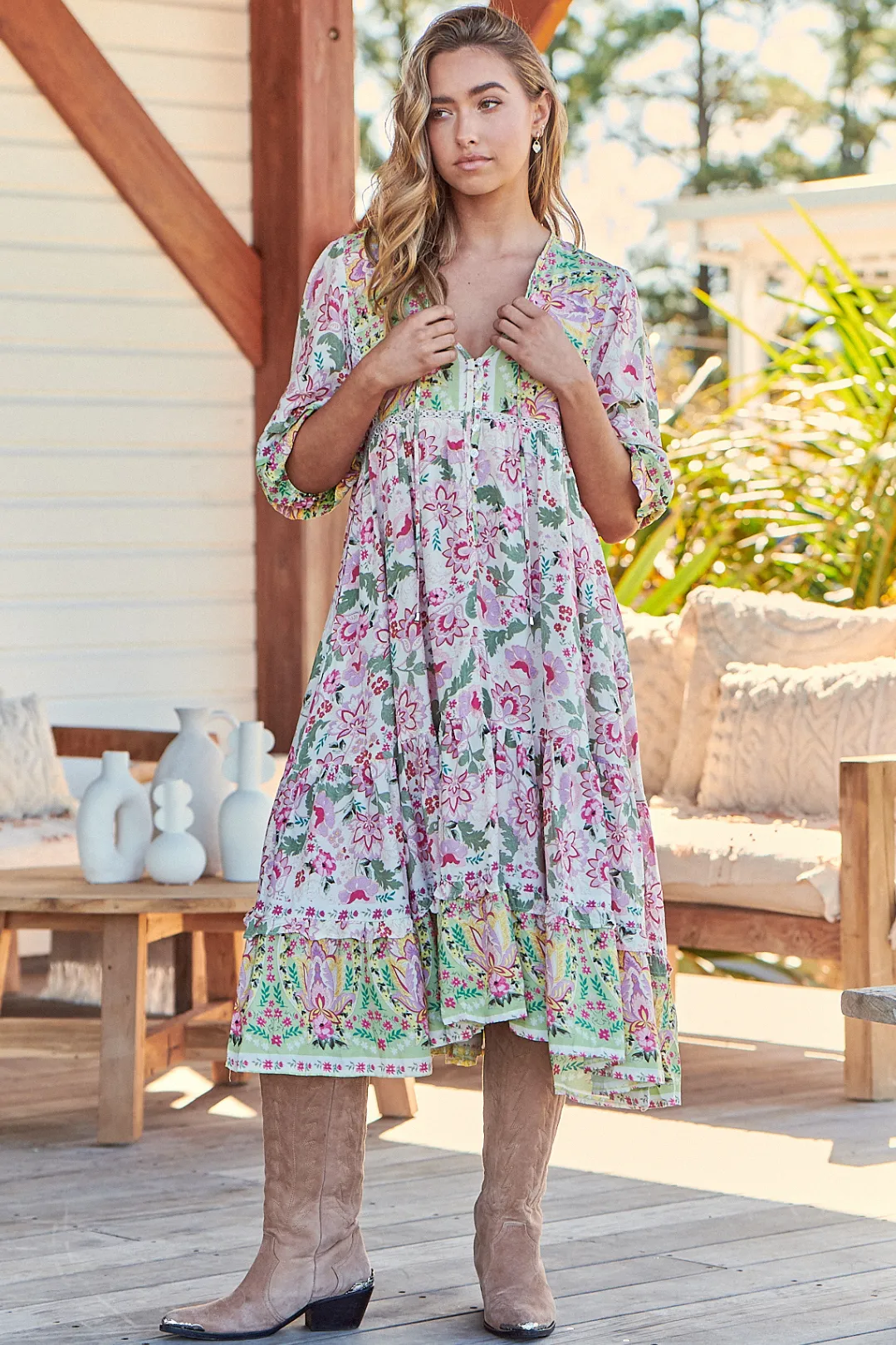 Monday - Sakura Midi Dress sold by Salty Crush product image thumbnail 3