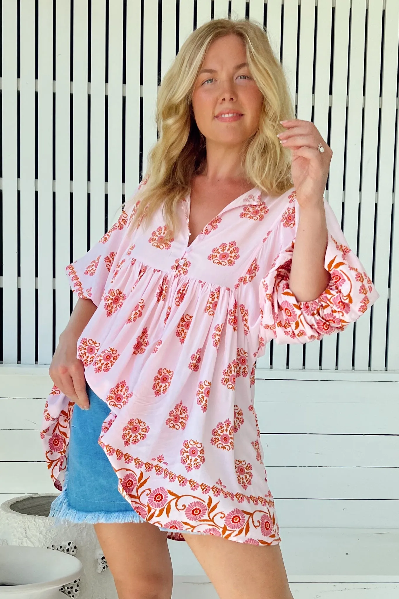 JAASE - Polli Blouse: Balloon Sleeve Smock Top in Desert Wildflowers Print sold by Salty Crush product image thumbnail 4