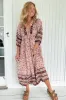 JAASE - Boheme Midi Dress: Piping Defined Bust Slimline Smock Dress in Madelene Print sold by Salty Crush