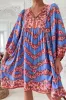 Adela Mini Dress - Oversized Smock Dress with Batwing Sleeves in Little Flowers Print sold by Salty Crush