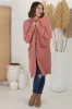 Kartika Cardigan - Long Ribbed Cuff and Hem Cardigan with Pockets in Dusty Rose sold by Salty Crush