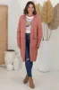 Kartika Cardigan - Long Ribbed Cuff and Hem Cardigan with Pockets in Dusty Rose sold by Salty Crush
