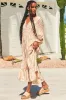 Liliana Midi Dress - V Neckline with Long Sleeves with Elastic Cuffs Dress in Tigerlily Print sold by Salty Crush