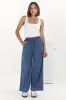 Zeke Jeans - Elasticated Waist Wide Leg Jeans in Medium Wash Denim sold by Salty Crush