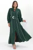 Darcy Maxi Dress - Contrast Detailing Button Down Dress with Belt in Khaki sold by Salty Crush