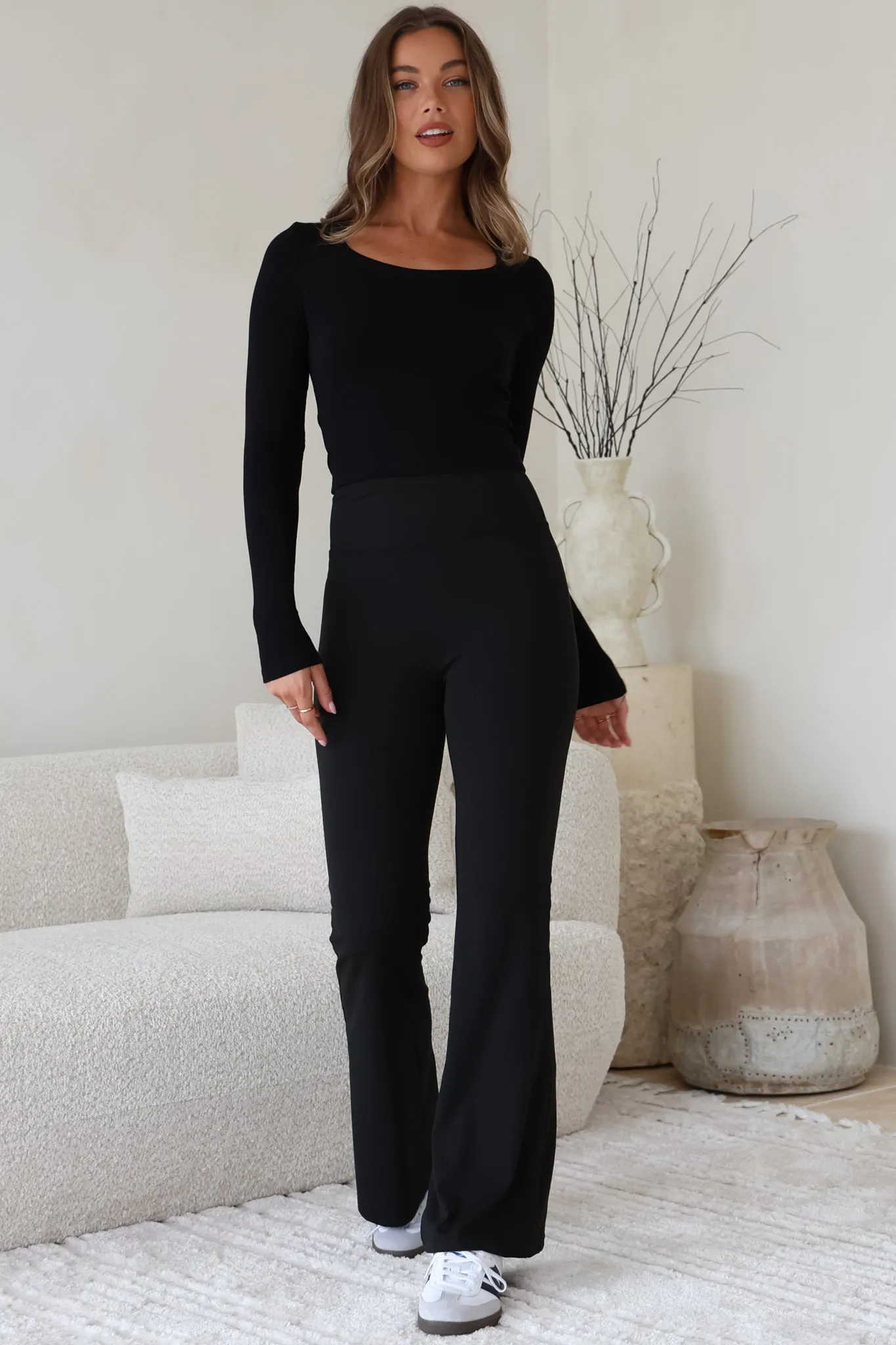 Scarlett Pants - High Waisted Flare Pants In Black sold by Salty Crush product image thumbnail 2