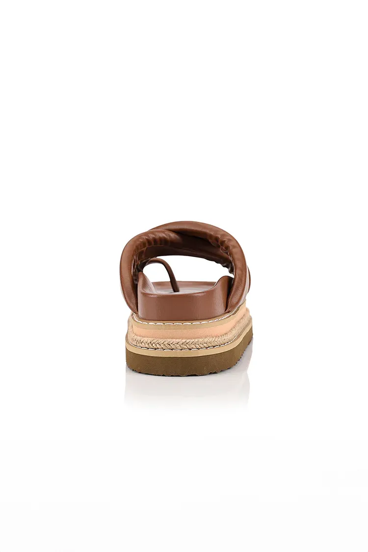 Thelma Flatform Slides - Cognac Brown sold by Salty Crush product image thumbnail 4