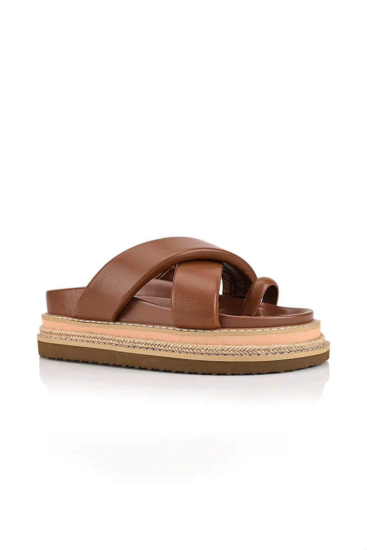 Thelma Flatform Slides - Cognac Brown sold by Salty Crush product image thumbnail 3