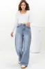 Joey Jeans - Relaxed Mid Rise Mum Jeans in Light Denim sold by Salty Crush